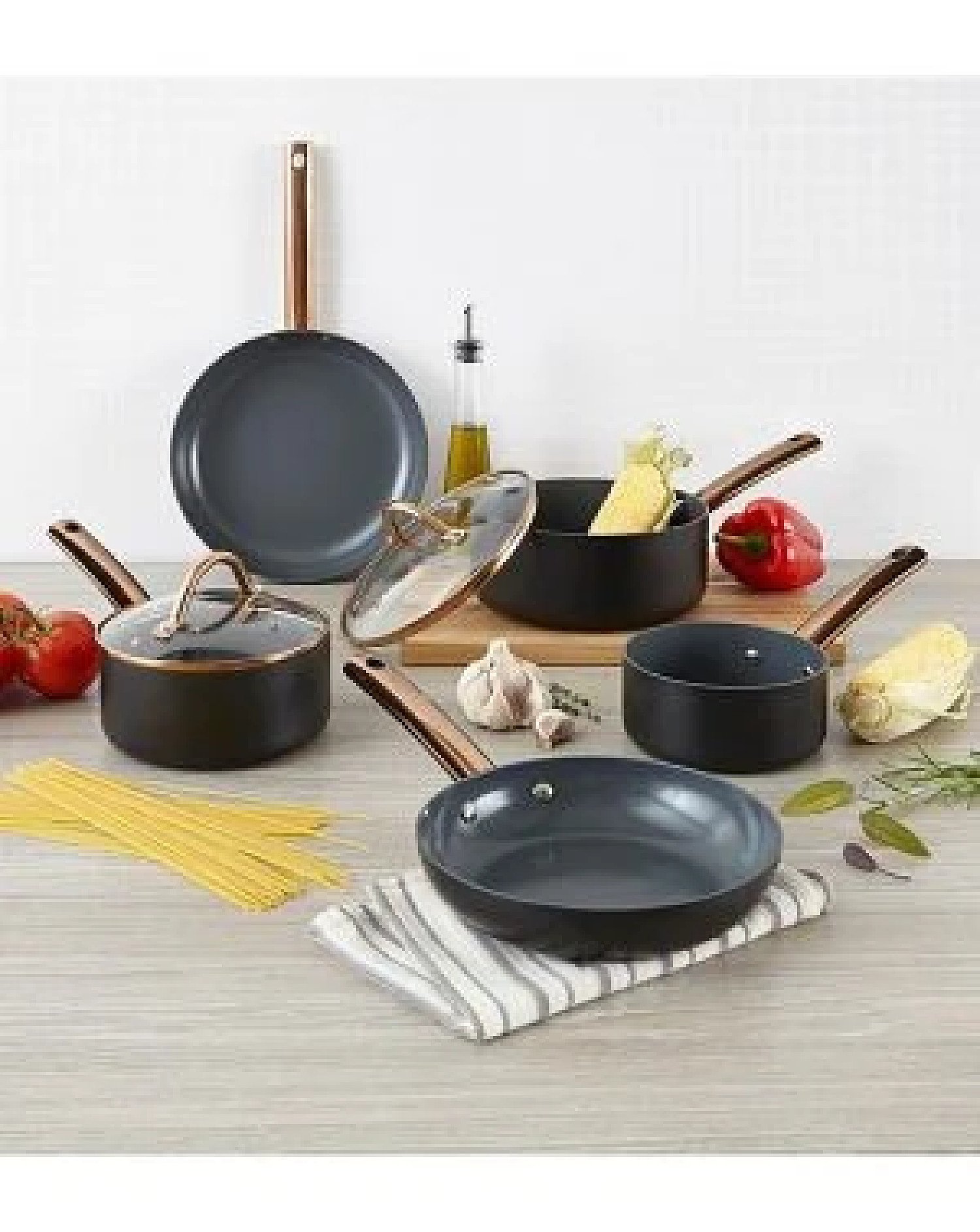 5pc Non-Stick Cookware Set Stainless Steel Healthy Cooking Copper Free Postage
