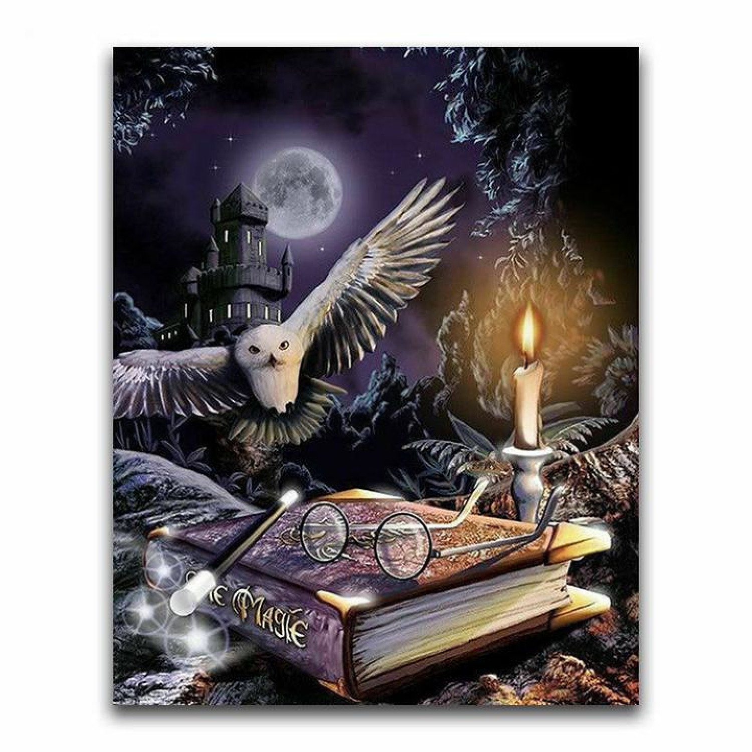 Magic Book & Owl 5D Diamond Painting Embroidery Full Drill Cross Stitch