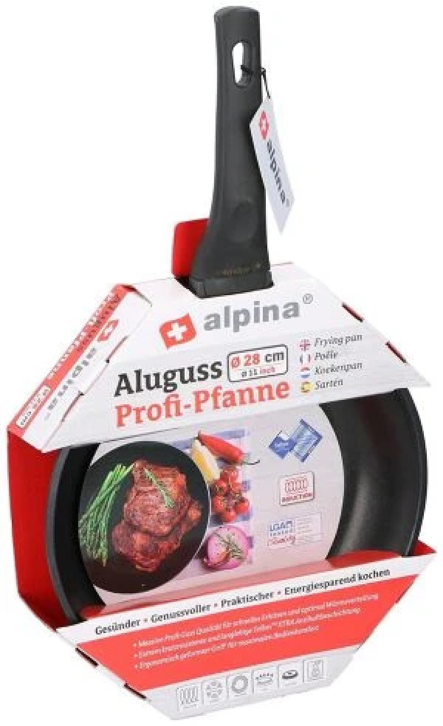 28 cm Frying pan Black aluminium Free Postage