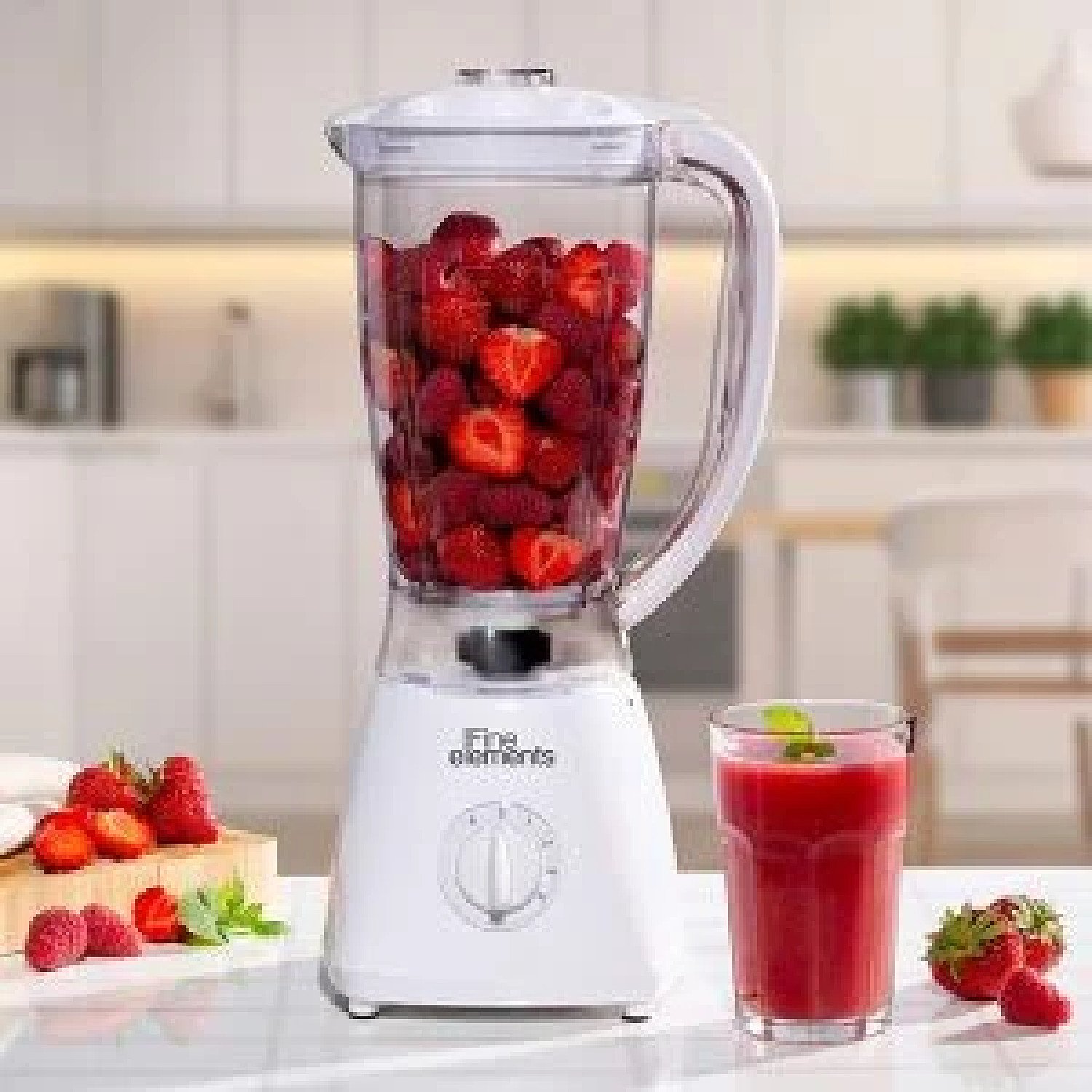 Fine Elements Jug Blender with Coffee Grinder Attachment 1500ml Capacity White Free Postage