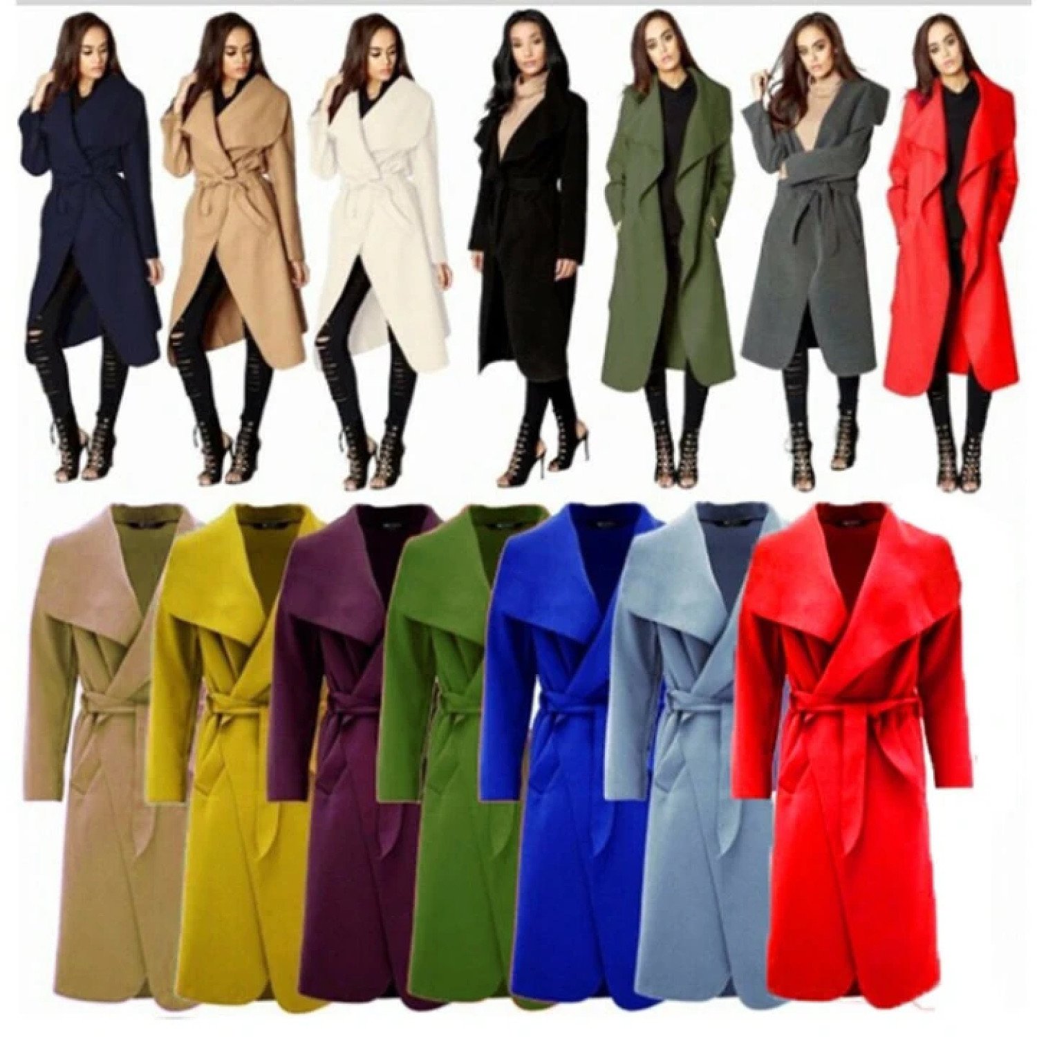 Oversized Drape Long Duster Italian Trench Coat Free Postage