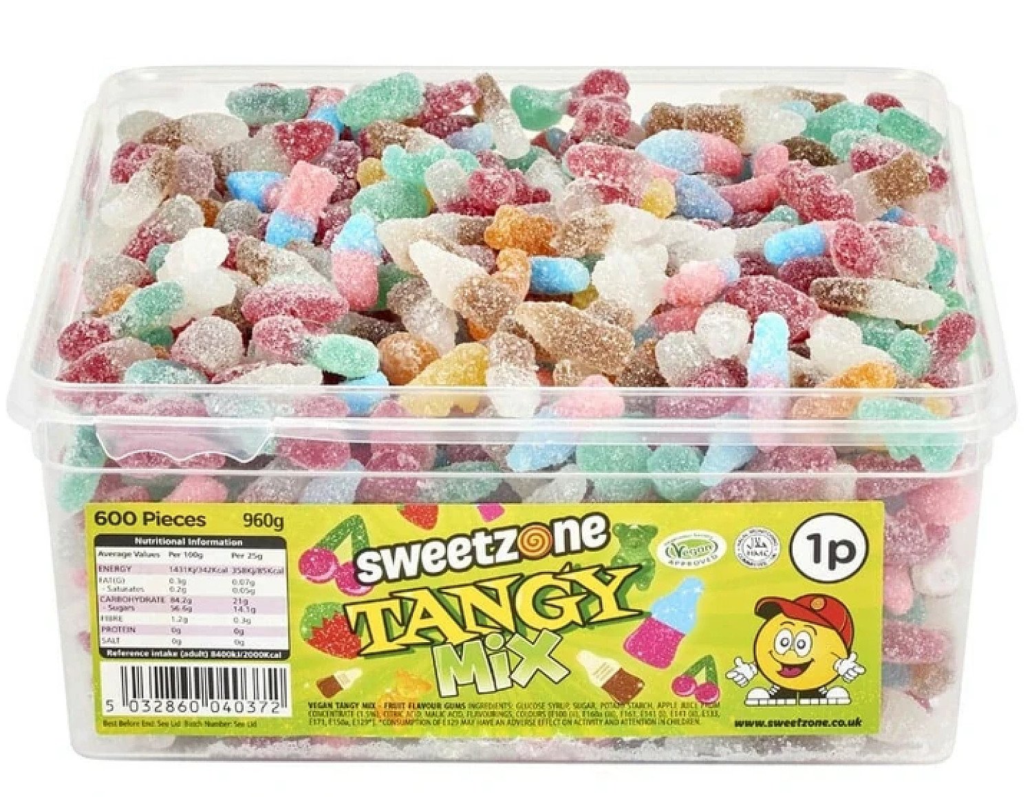 VEGAN TANGY MIX TUB (SWEETZONE) 600 COUNT £9.99 Free Postage