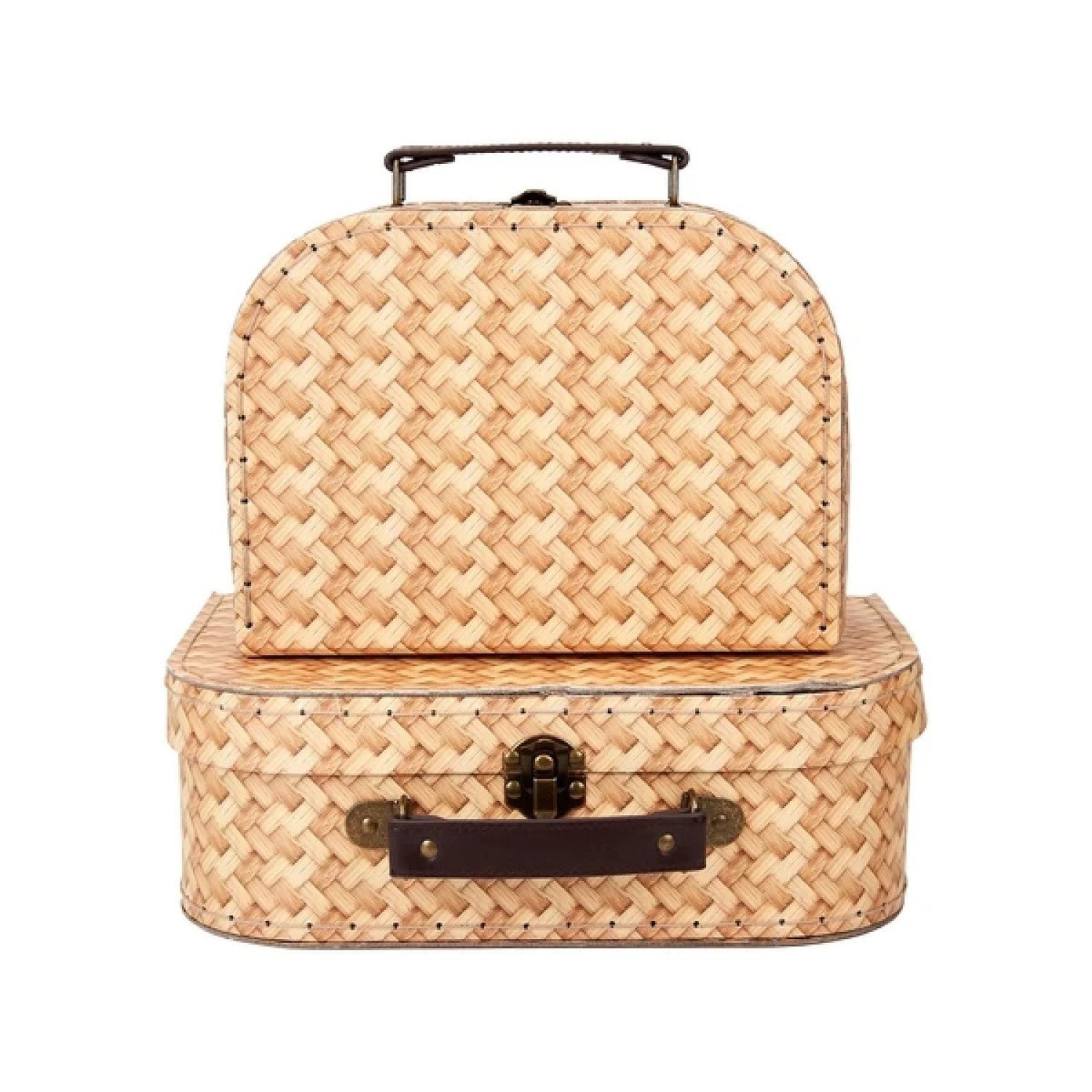 (Set of 2) Rattan Print Suitcases £19.99 Free Postage