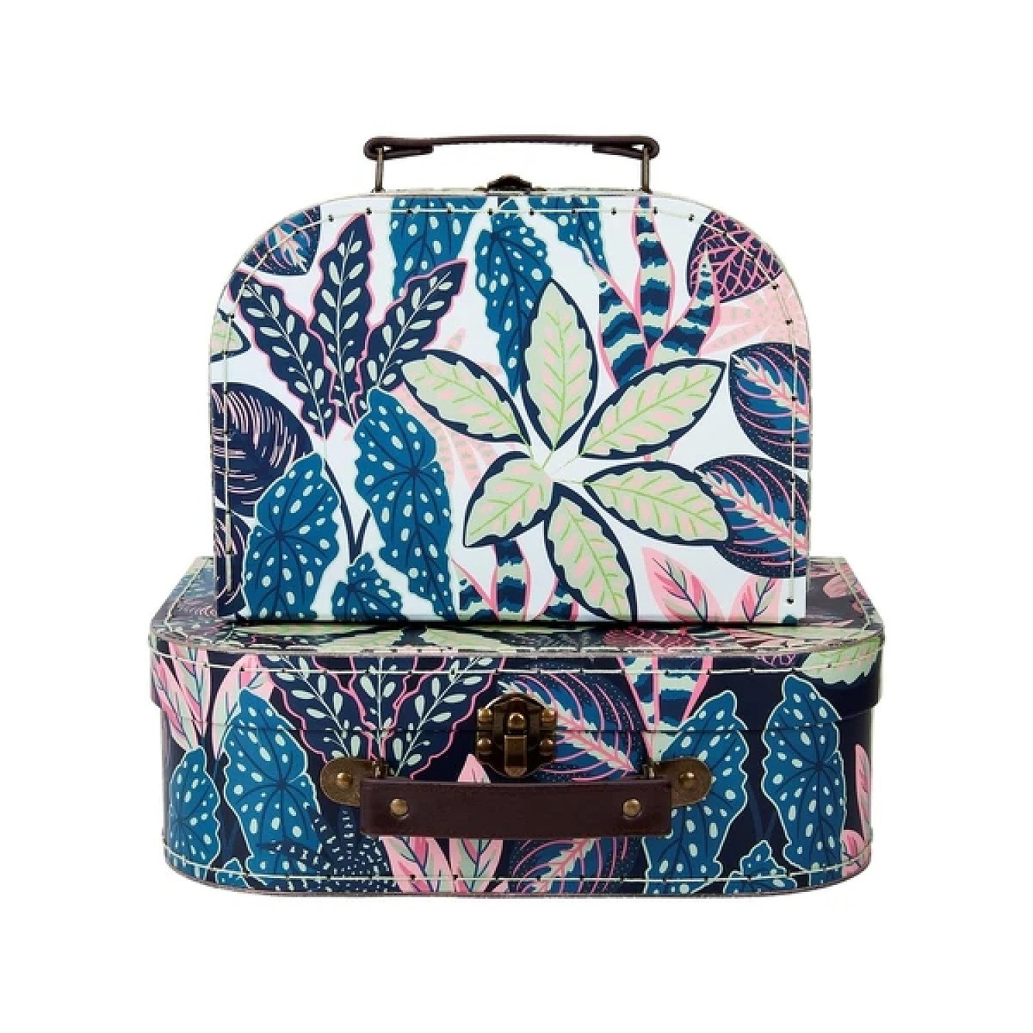 (Set of 2) Variegated Leaves Suitcases £19.99 Free Postage