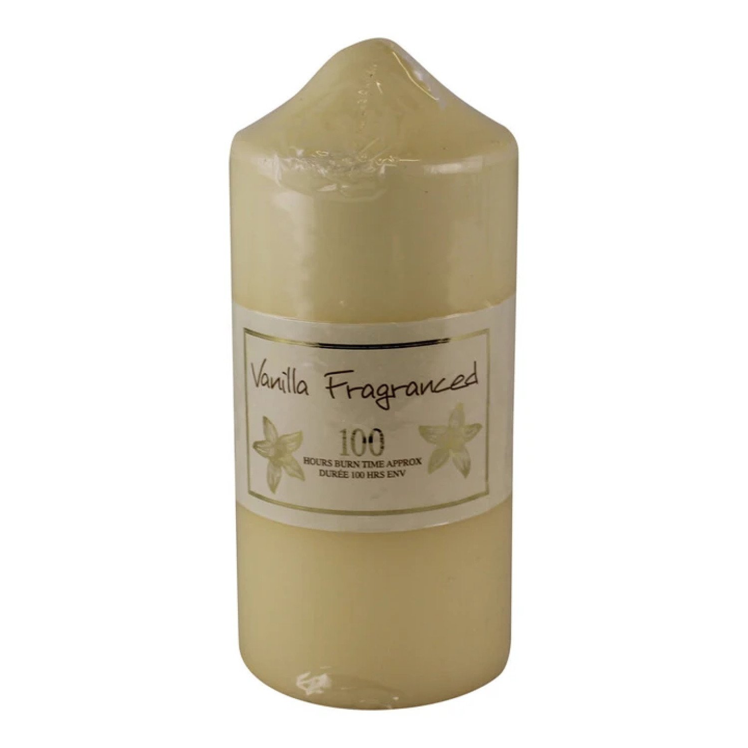 100 Hour Burn Time Pillar Candle, Vanilla Fragrance Free Postage