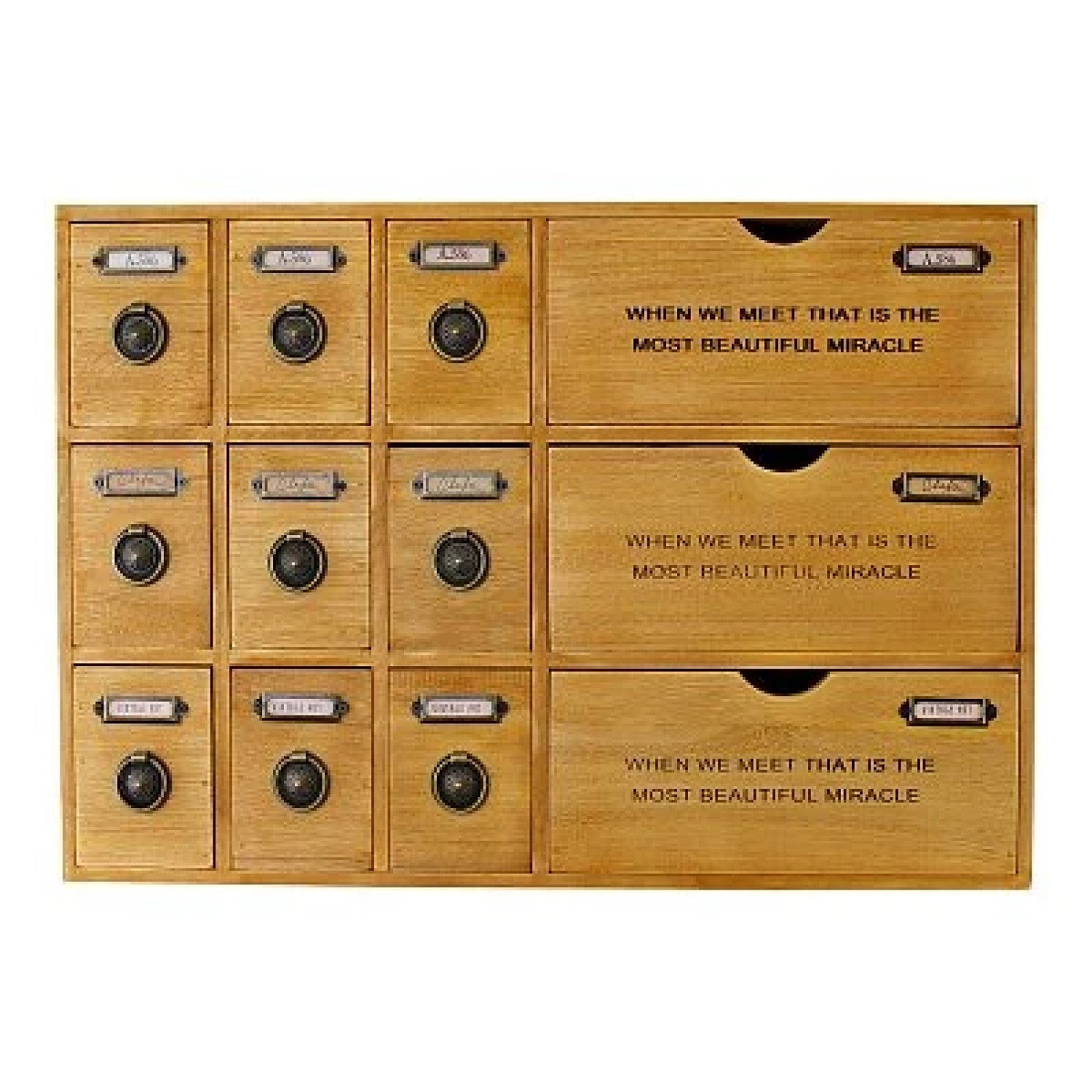 12 Drawer Rustic Storage Unit, Trinket Drawers Free Postage