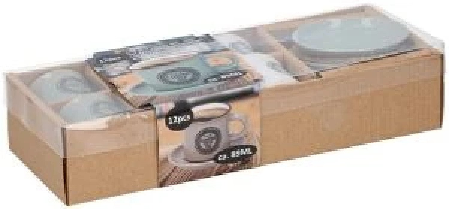 12 Piece Ceramic Espresso Mini Coffee Mug Cup & Saucer Gift Boxed Set 89 ml Free Postage