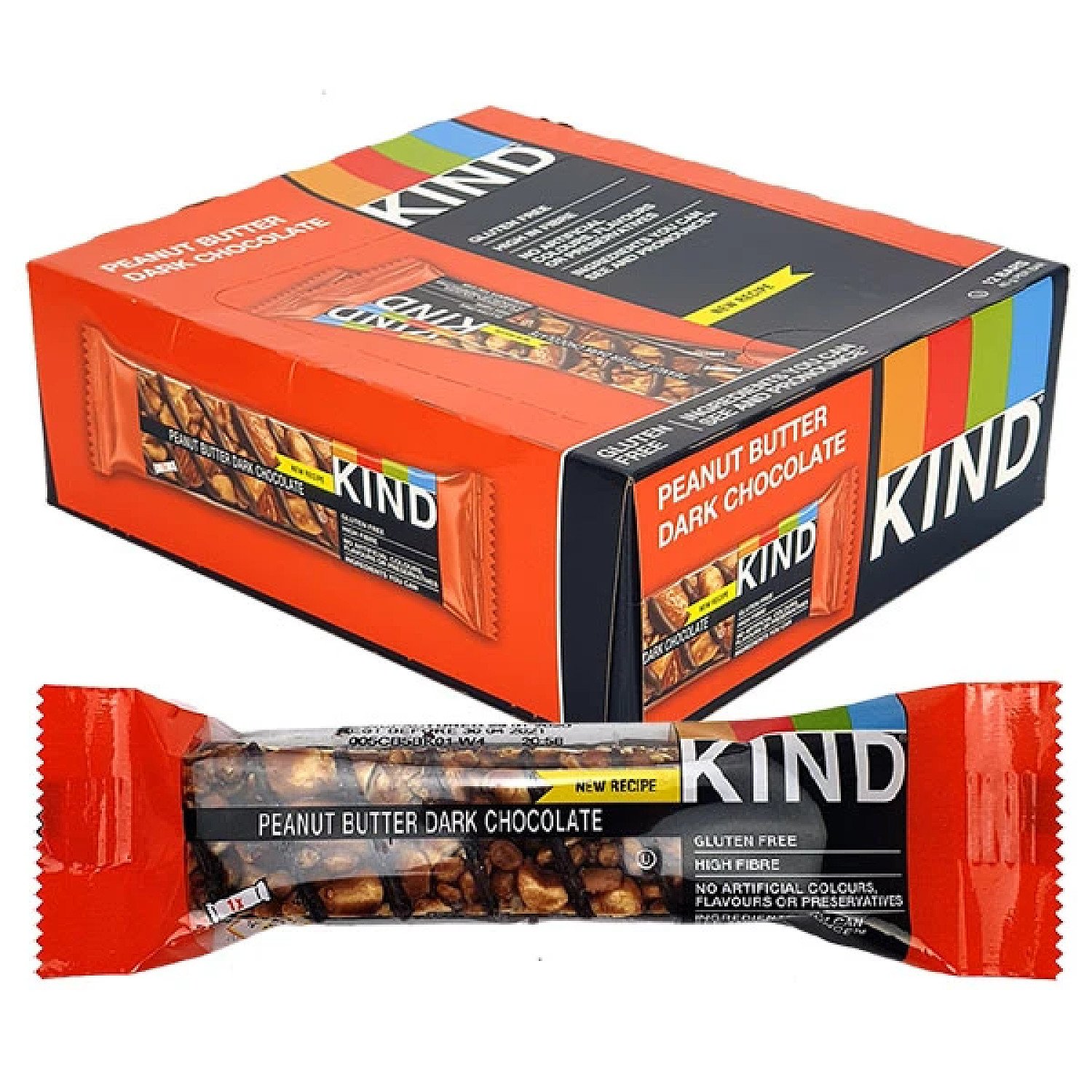 12 X KIND PEANUT BUTTER DARK CHOCOLATE 40G BARS Free Postage