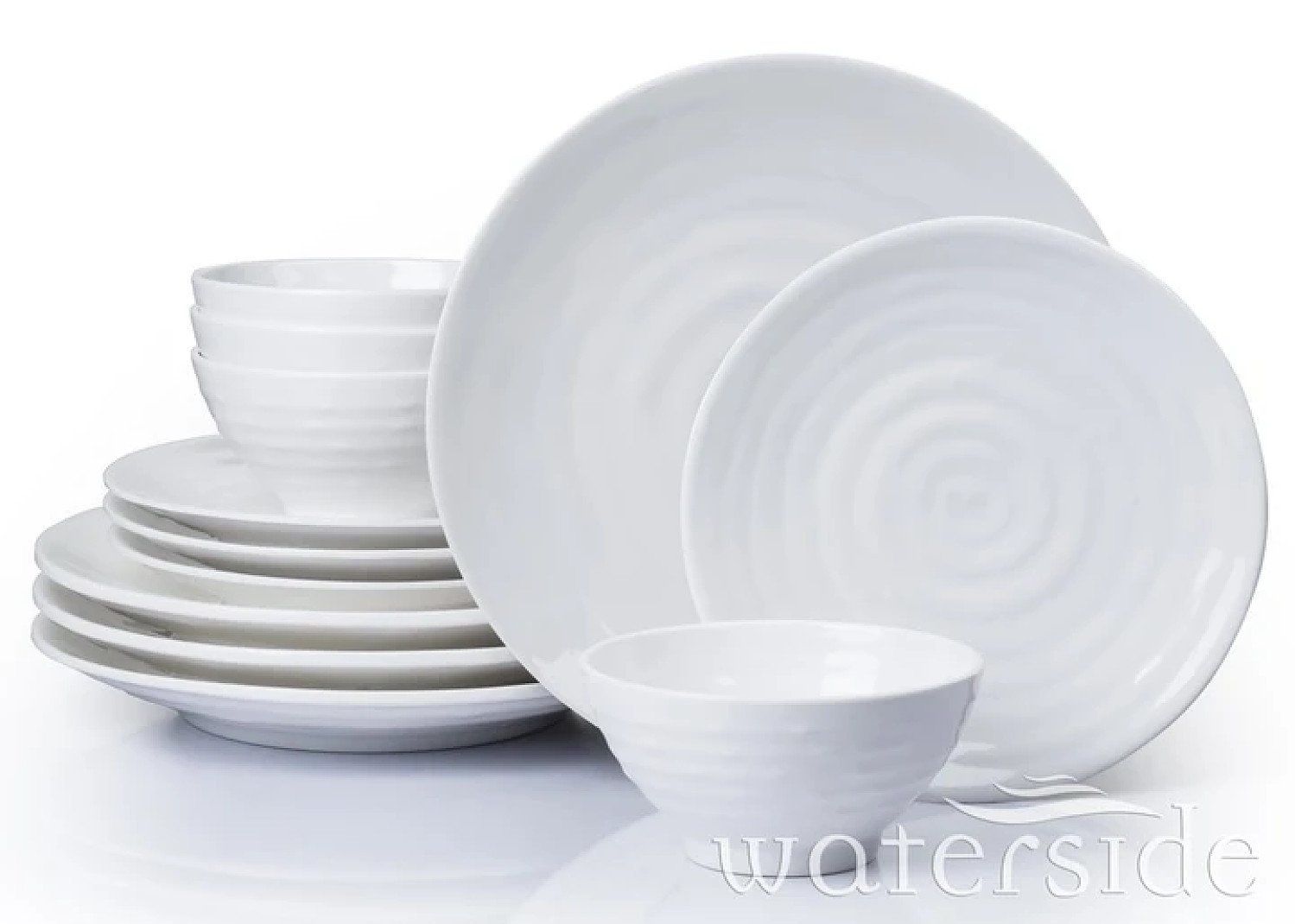 12PC EMBOSSED MELAMINE DINNER SET Free Postage
