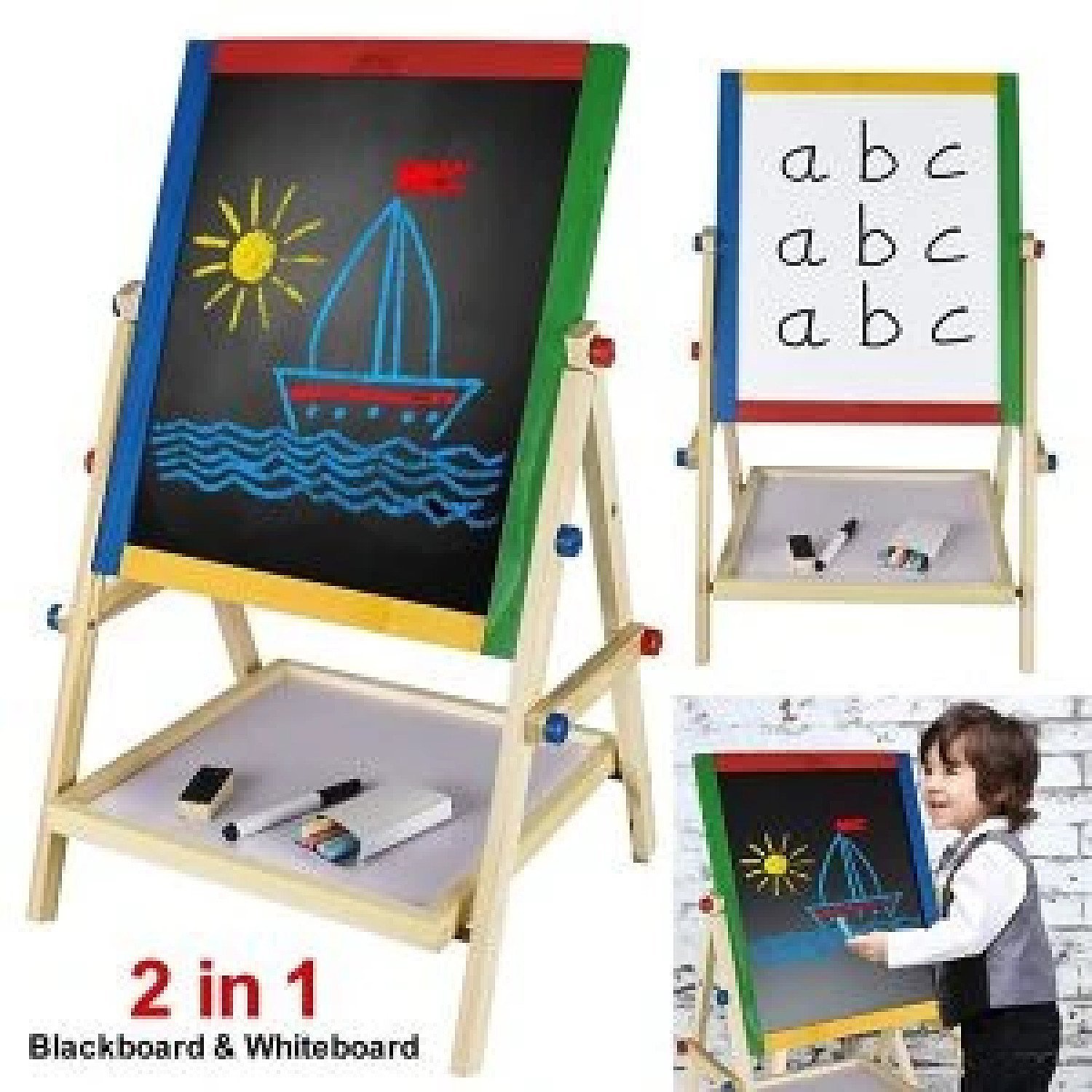2 in 1 Kids Easel Board 33x38x65cm Free Postage