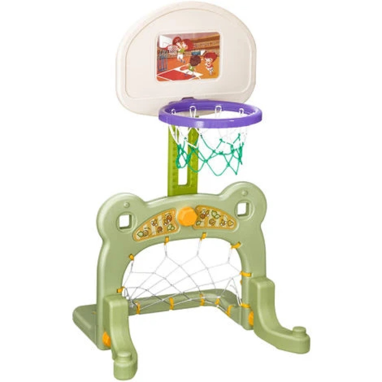 2 in 1 Sport Center Basketball Hoop Stand Football Net Toddler Free Postage