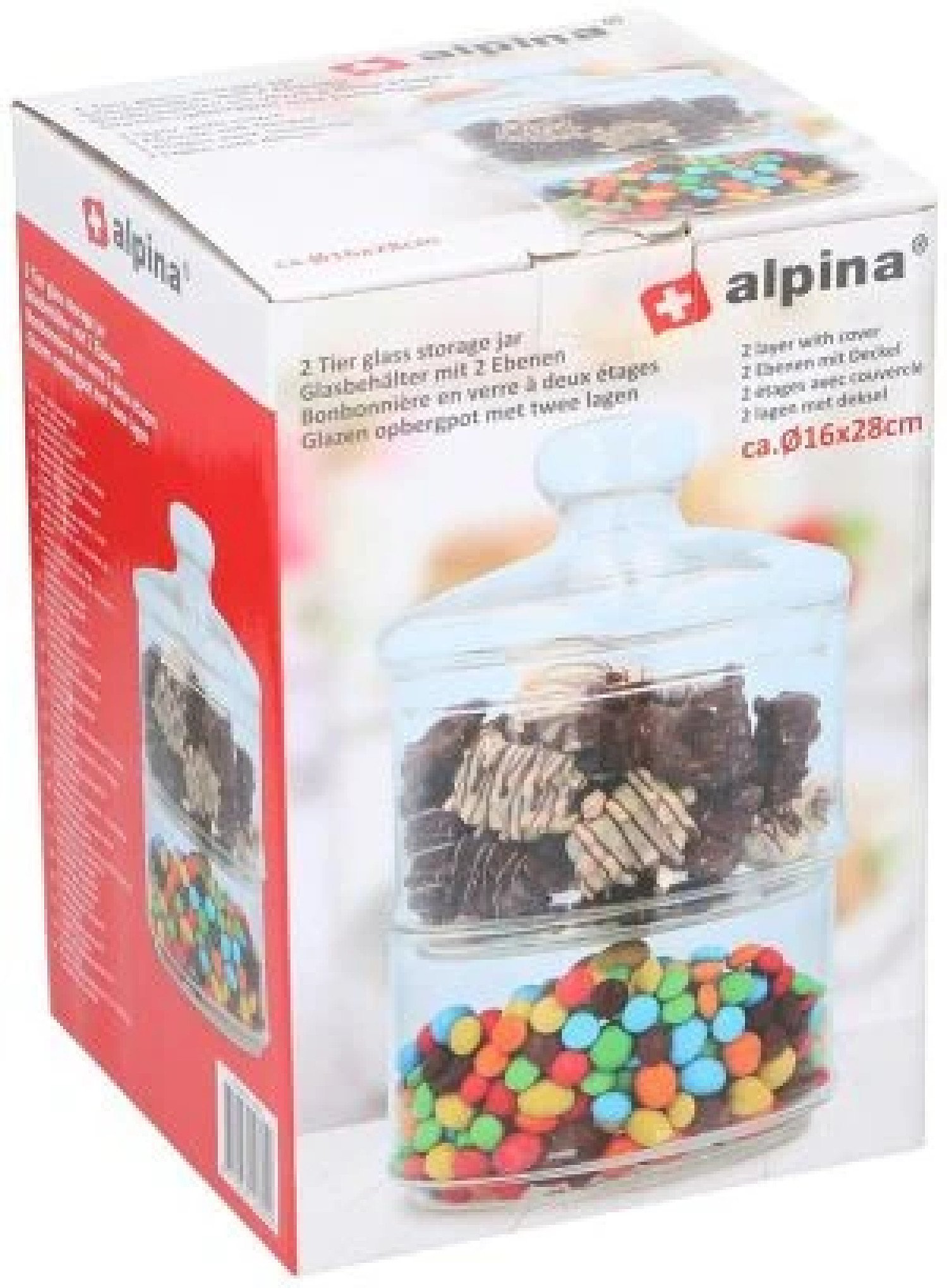 2 x stackable storage jar glass kitchen decor Free Postage