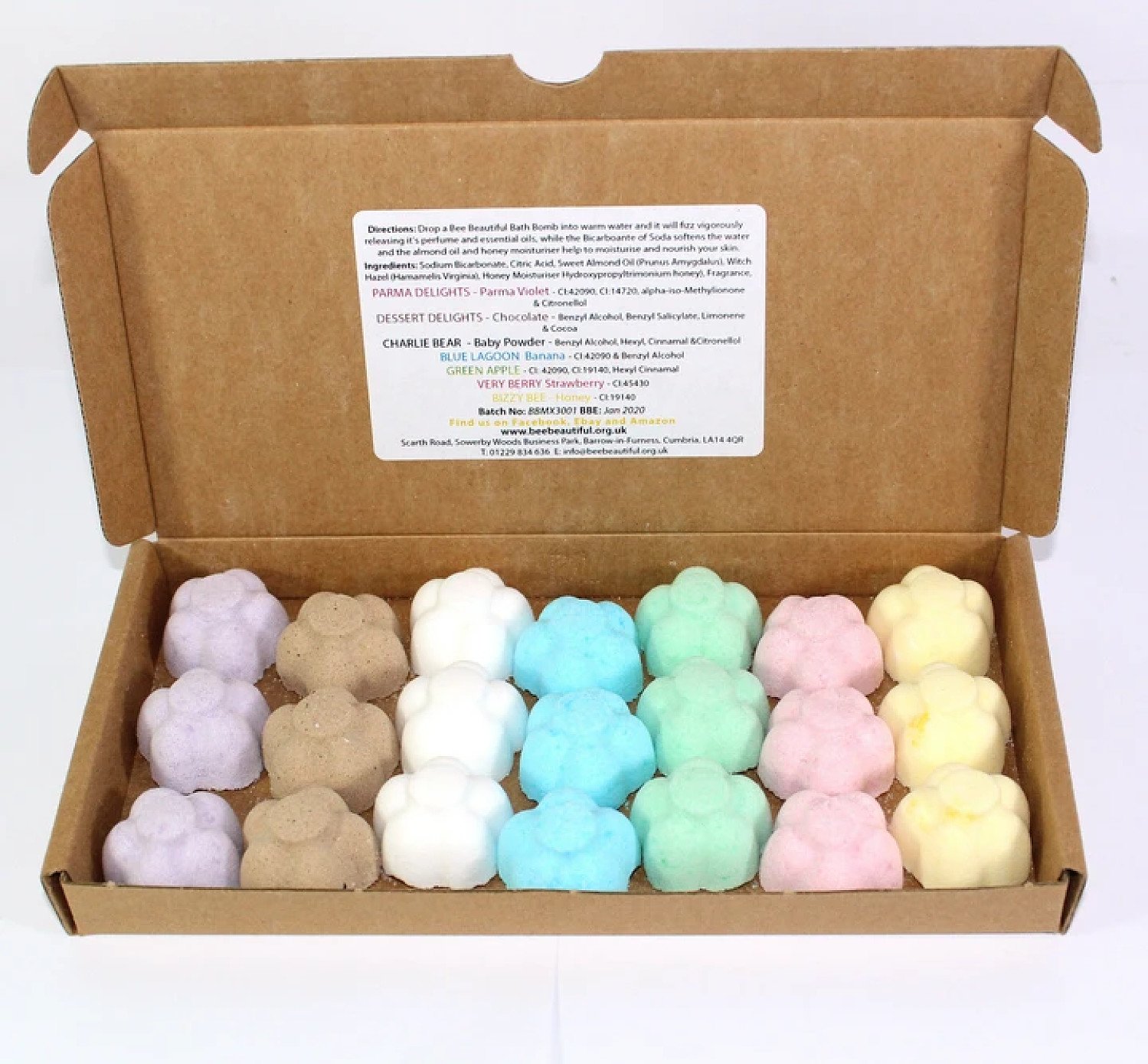 21pk Bee Beautiful Bath Bombs Set – Mixed Scents Free Postage