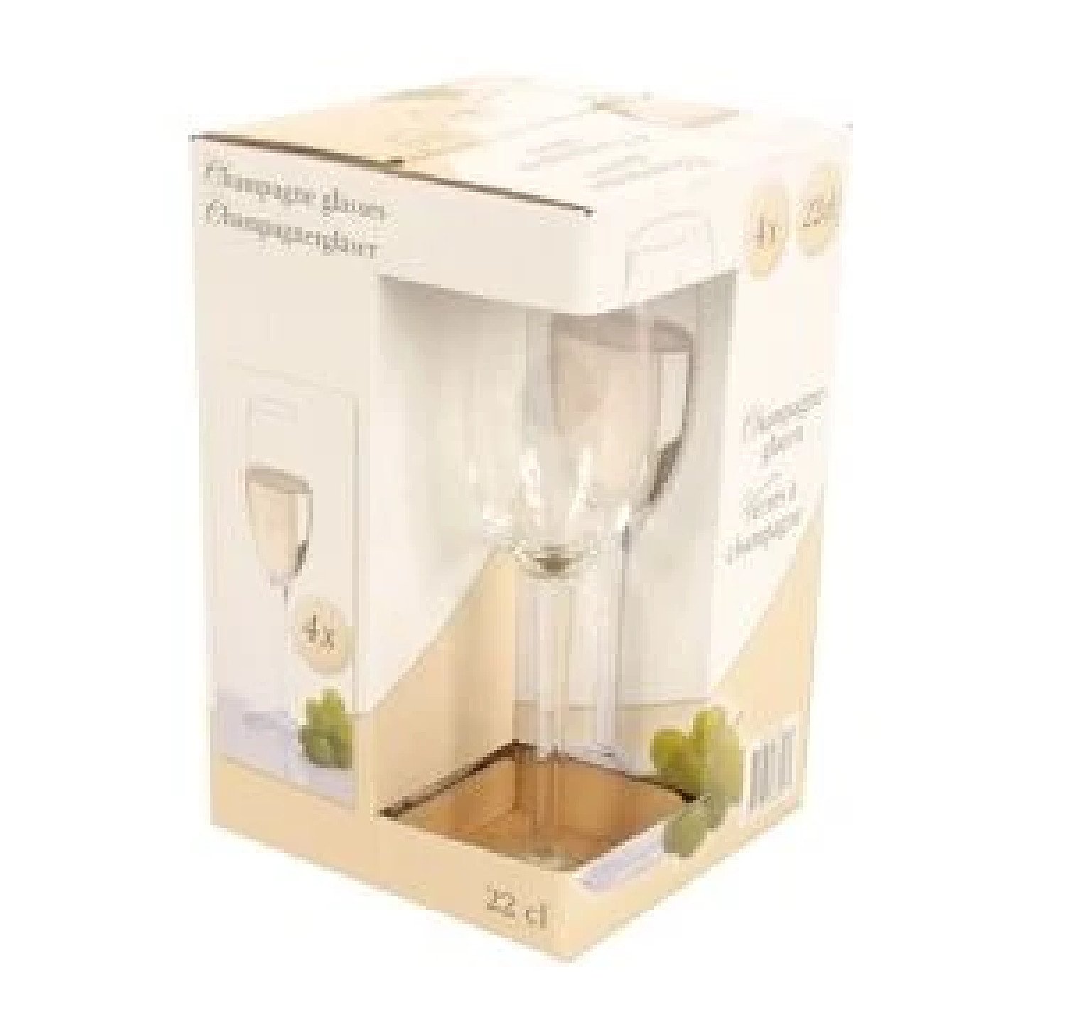 22cl Champagne Glasses Set of 4 Bar Drink Celebration Glassware Free Postage