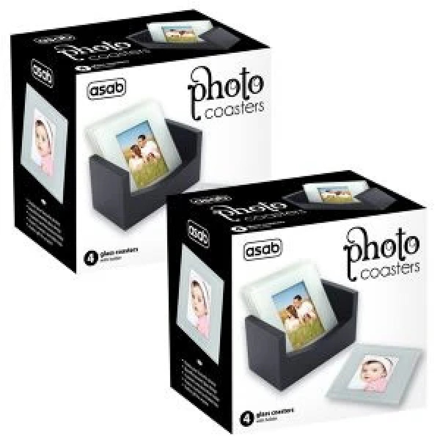 2X 4Pc Glass Photo Coaster Set Free Postage