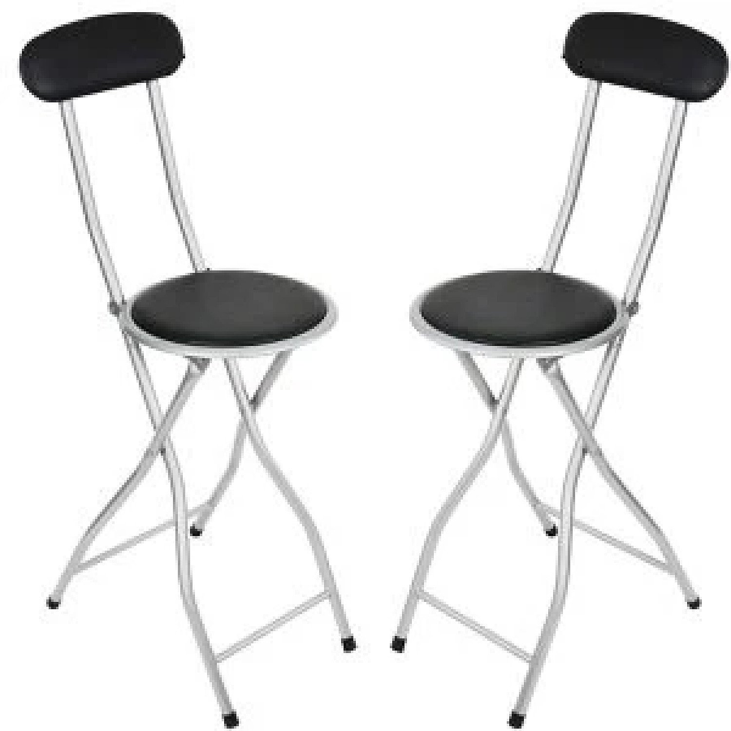 2X Portable Folding Breakfast Bar Stool Seat Camping Picnic Chair Outdoor Garden 92x30 Black