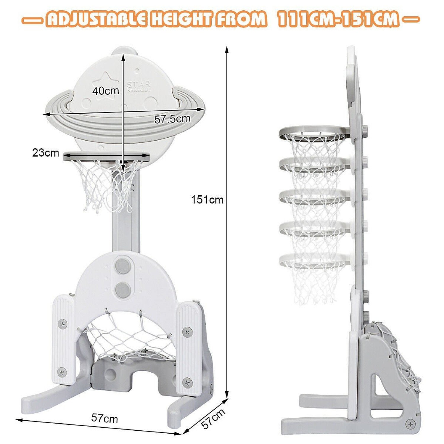 3 in 1 Adjustable Basketball Stand, Football Goal and Golf Net Free Postage