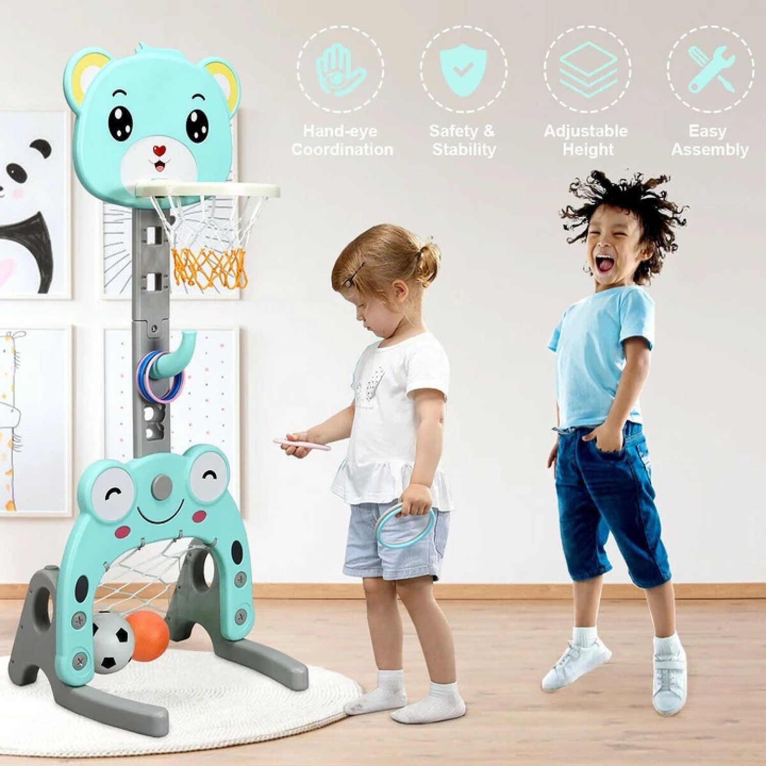 3 IN 1 Kids Basketball Hoop & Stand Set Free Postage