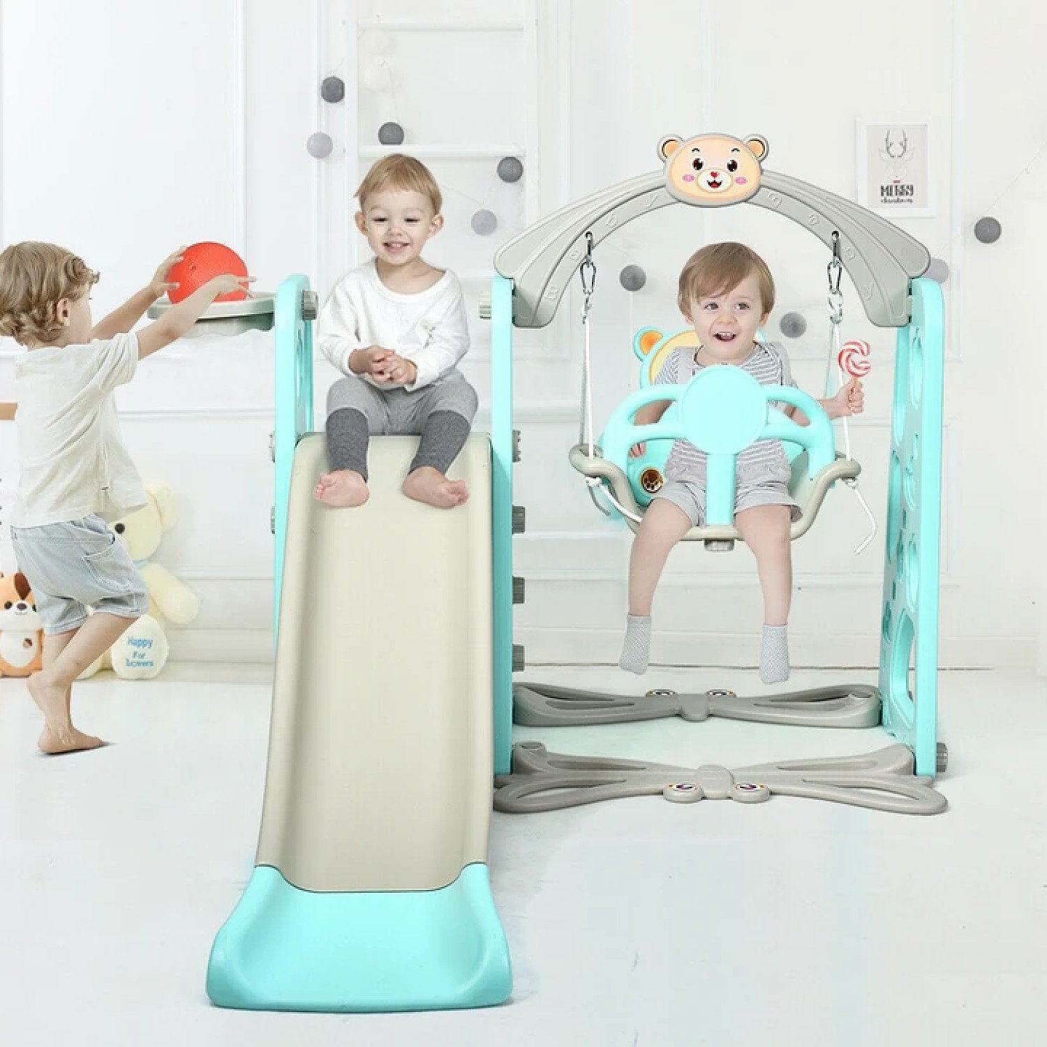 3 in 1 Toddler Slide and Swing Set Free Postage