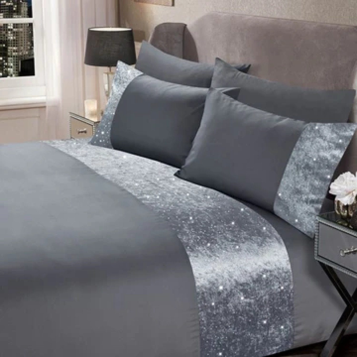 Sienna Crushed Velvet Duvet Cover Set