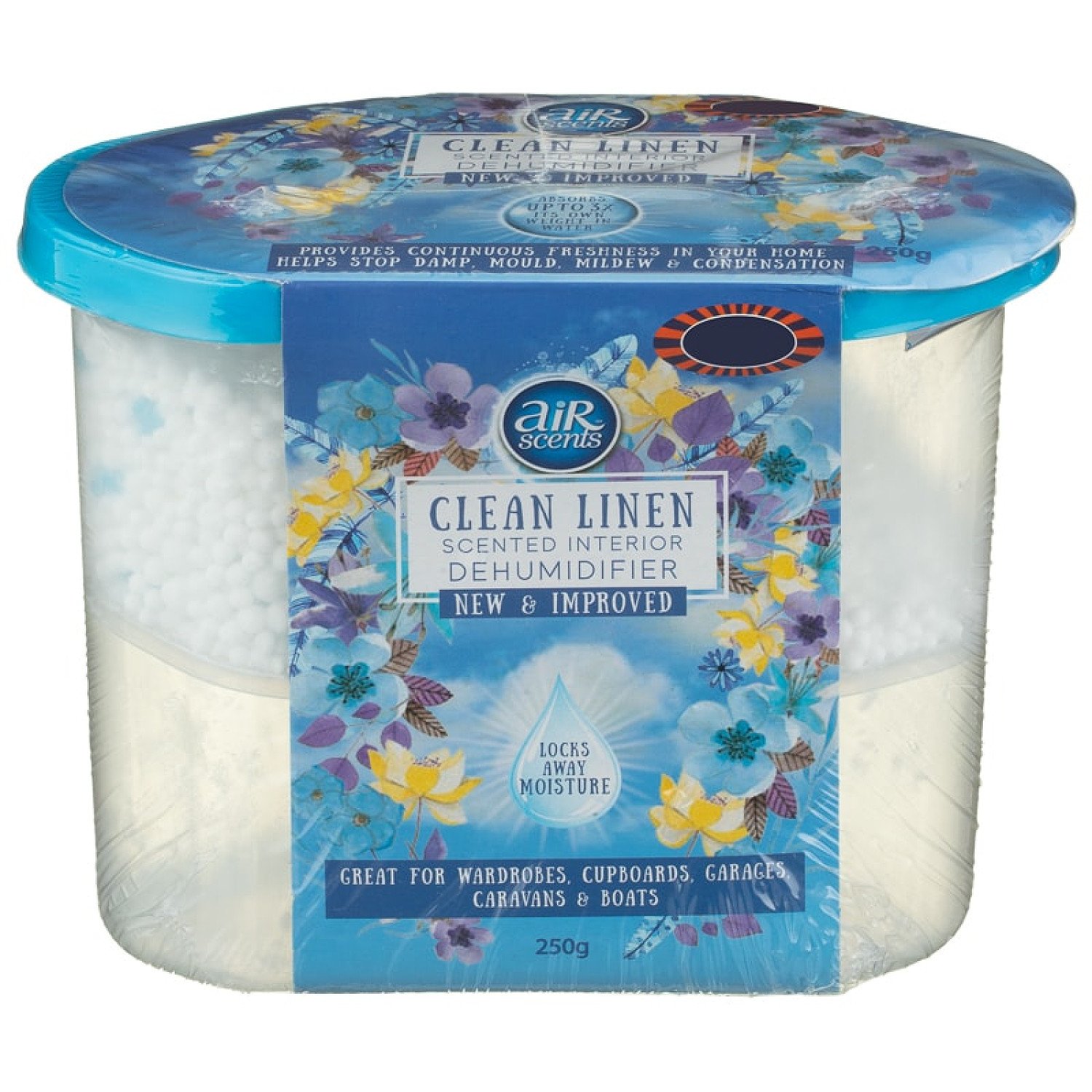 WE'RE OPEN, COME IN STORE - AirScents Scented Interior Dehumidifier - Clean Linen 250g £1.00!