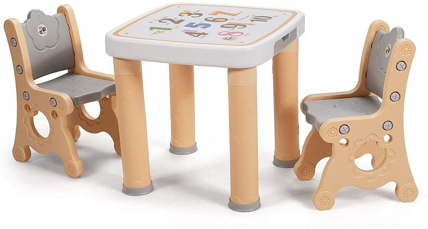 Children's Activity Table and Chair Set with Drawer Natural