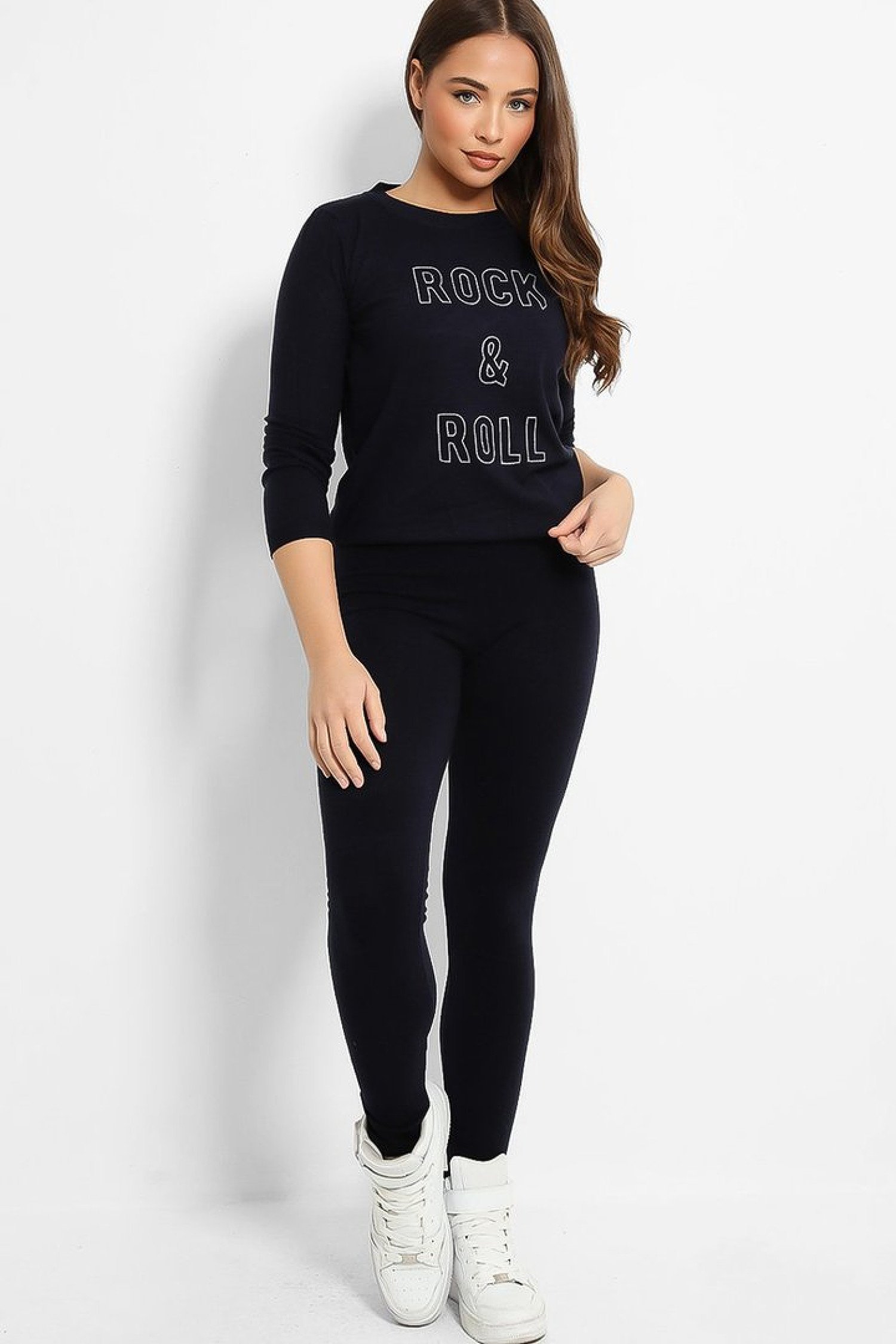 Navy Slogan Tracksuit One Size 8-14 Free Postage
