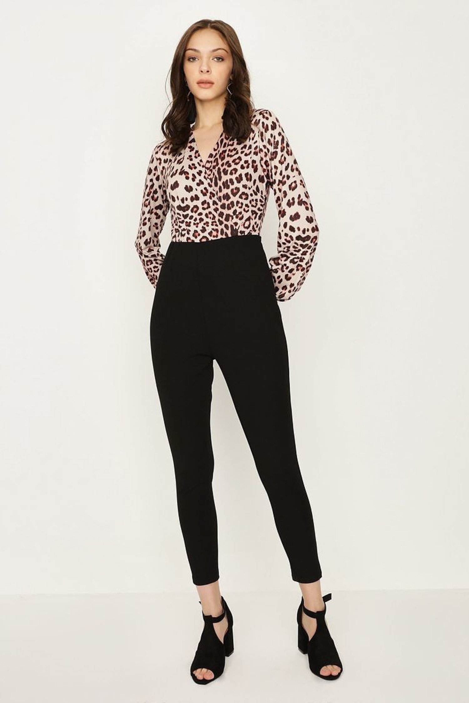 MULTI ANIMAL WRAP FRONT JUMPSUIT Ladies Free Postage