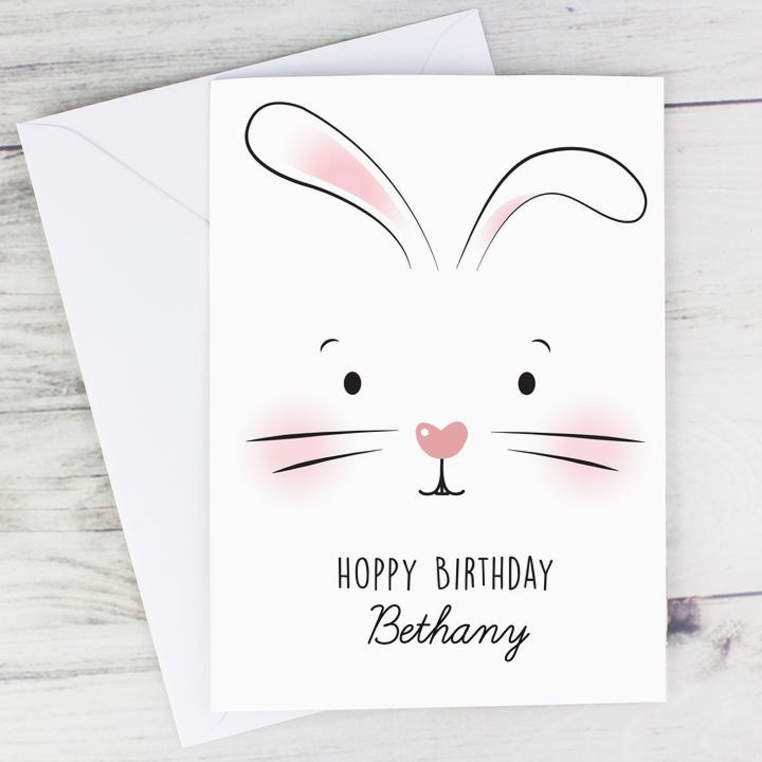 Personalised Bunny Features Card Easter Birthday £3.99 Free Postage