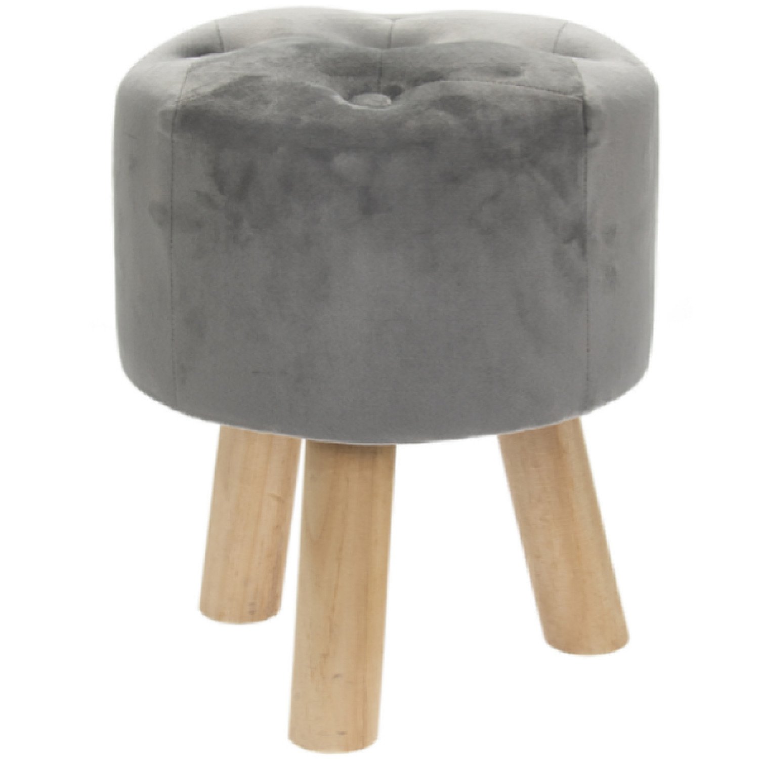 Grey Velvet Stool