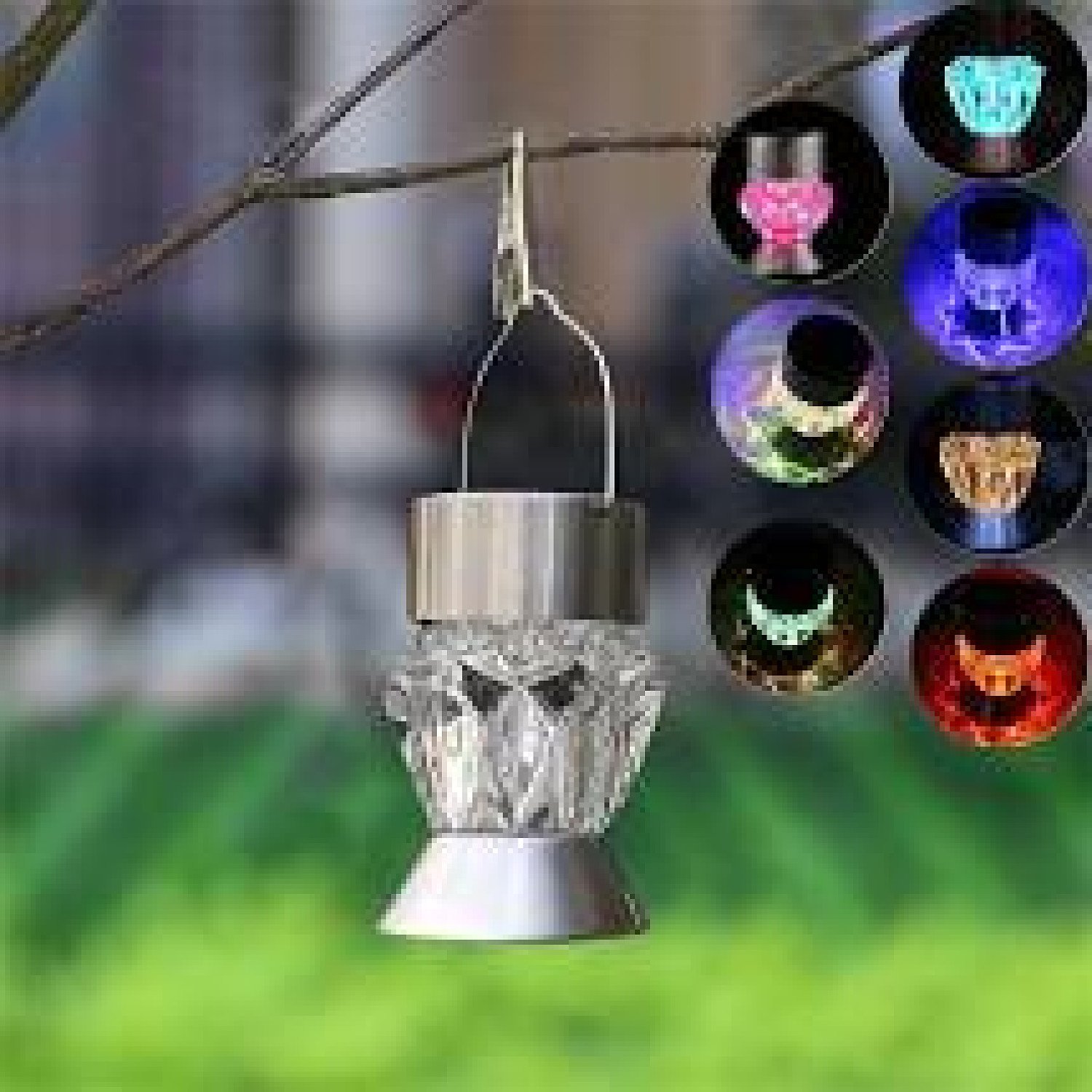 1x LED Solar Hang Pendant Lights Colourful Outdoor Garden Lamp