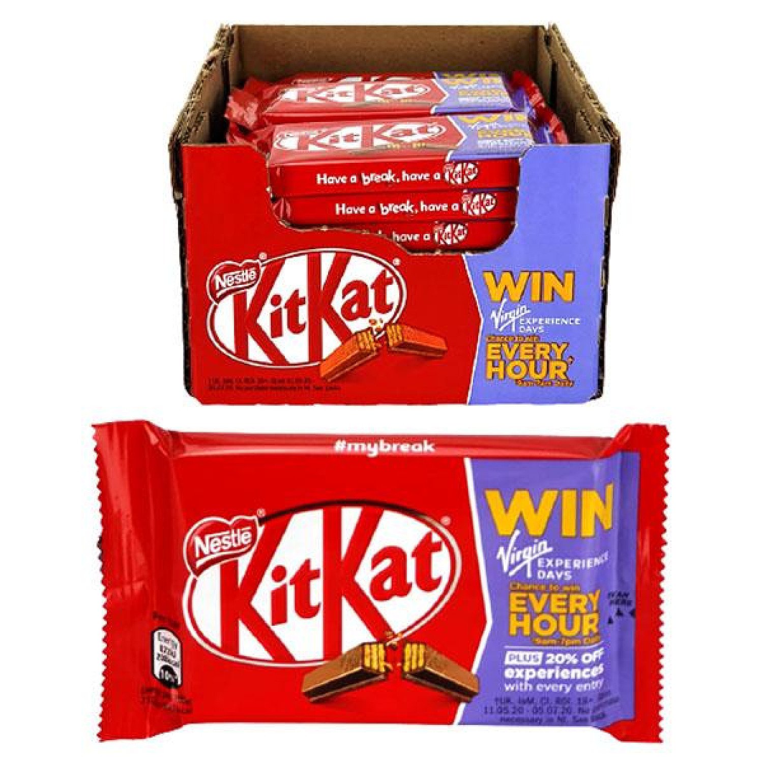 24 X NESTLE KIT KAT FOUR FINGER ORIGINAL CHOCOLATE 41.5G BARS