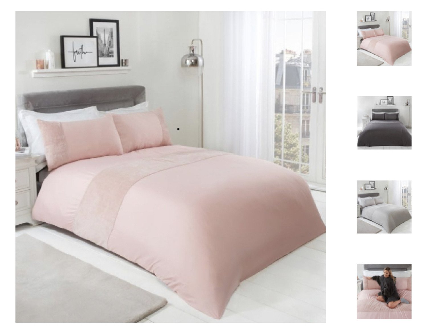 TEDDY FLEECE PANEL DUVET SET