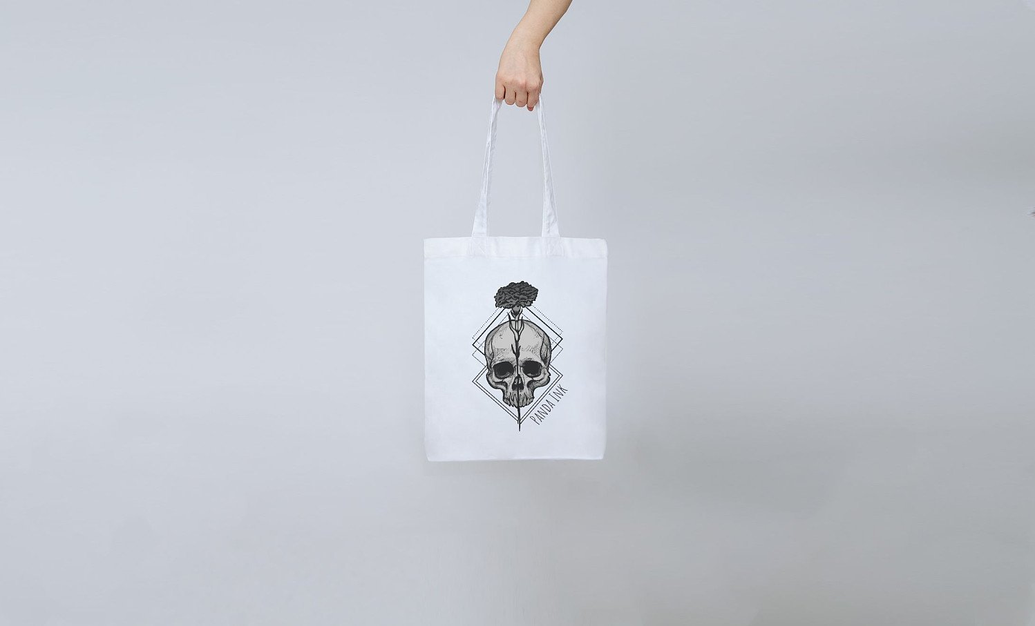 Flower Skull Tote Bag