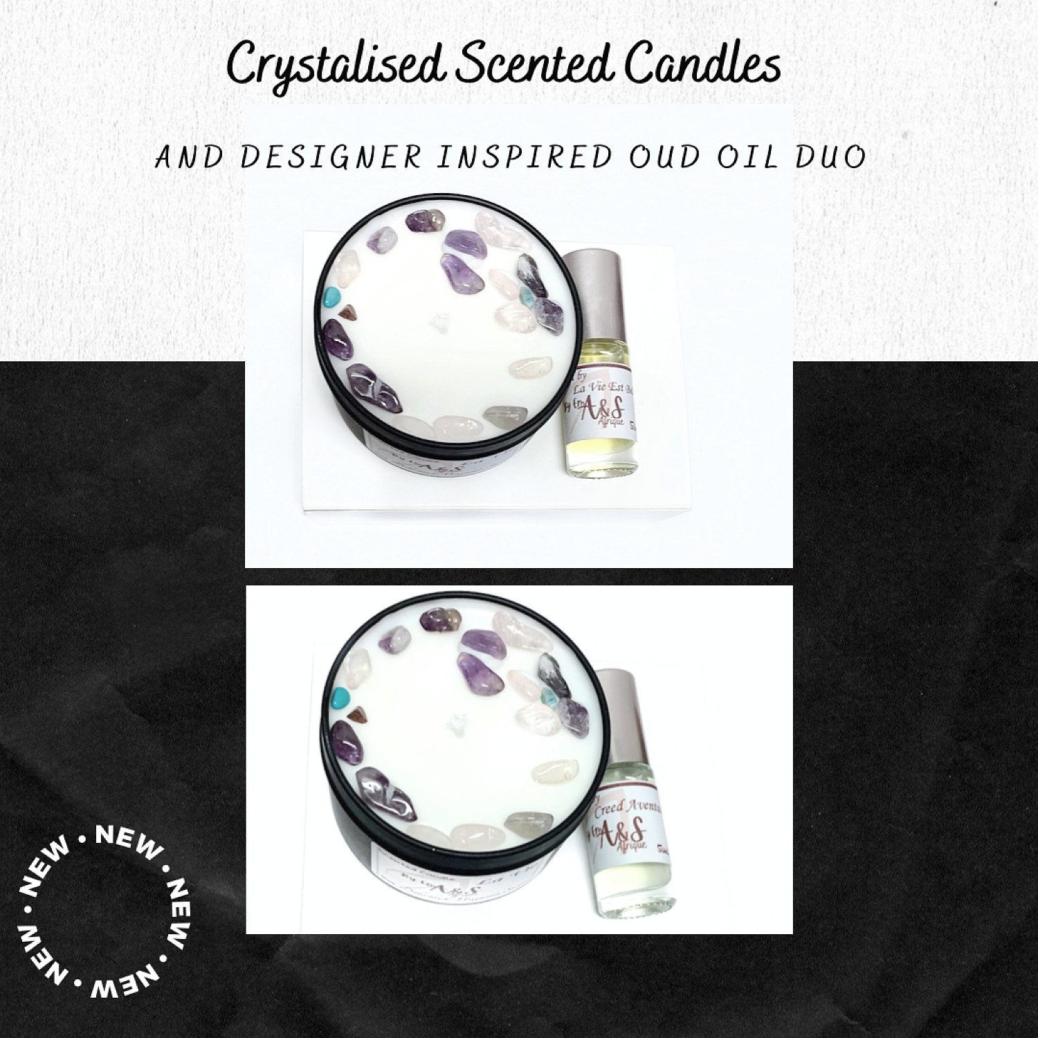 Save 15% on our scented candles and crystal infused scented candles.