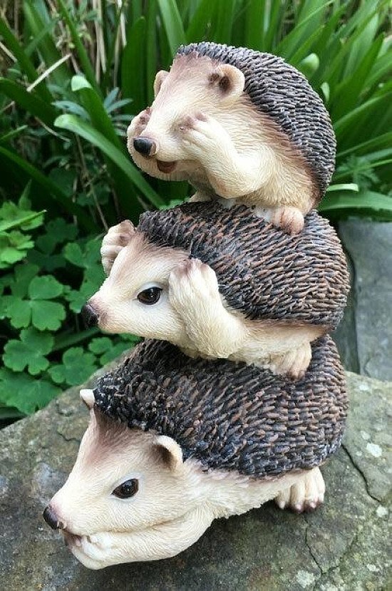 Garden Pals Hedgehogs Stacked Cute Garden Ornament Figure