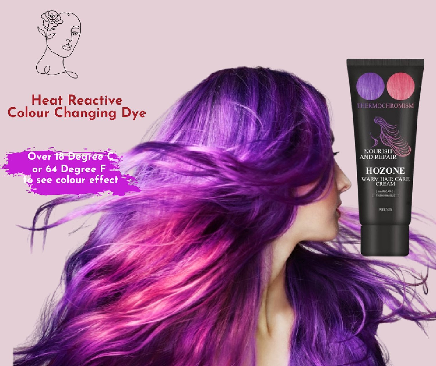 Heat Reactive Colour Changing Hair Dye