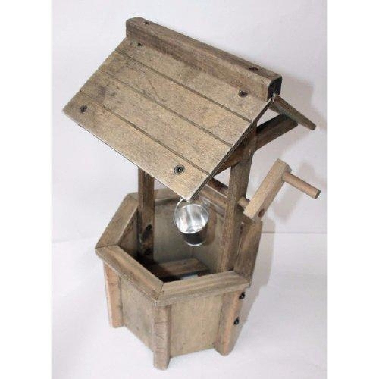 Wooden Wishing Well Flower Planter - Garden Decorative Flowers Basket