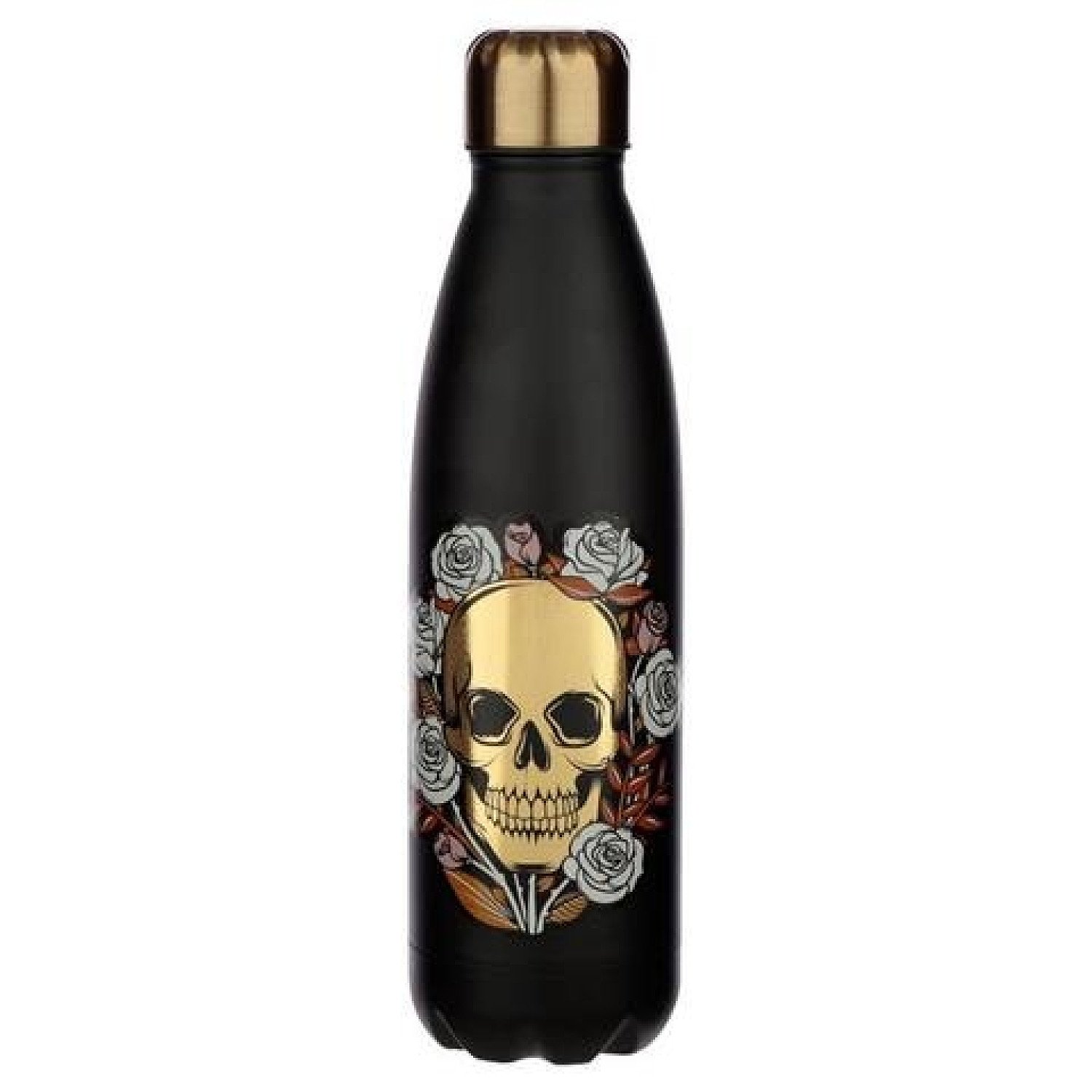 SKULLS & ROSES STAINLESS STEEL INSULATED DRINKS BOTTLE