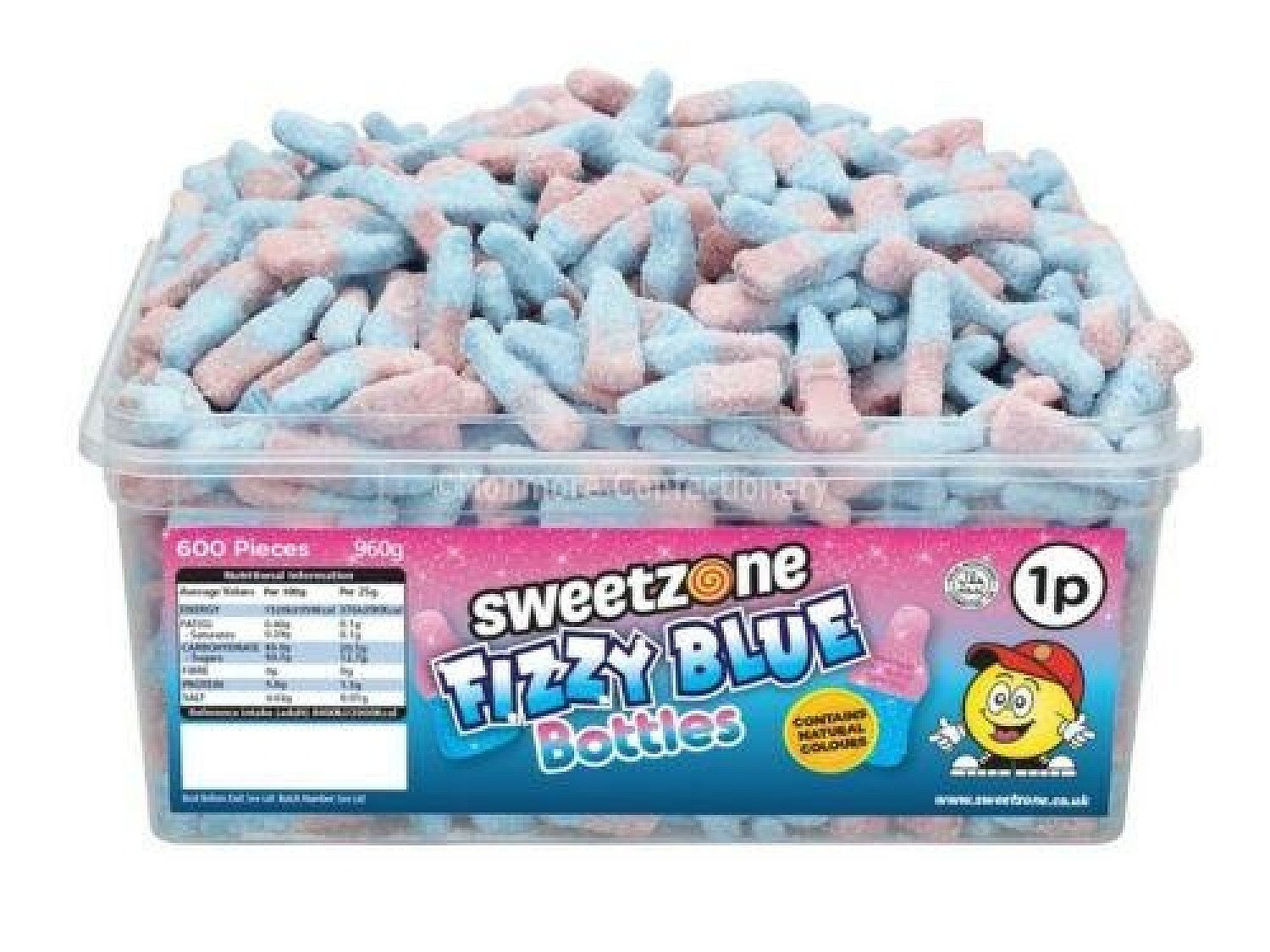 FIZZY BLUE BOTTLES (SWEETZONE) 600 COUNT