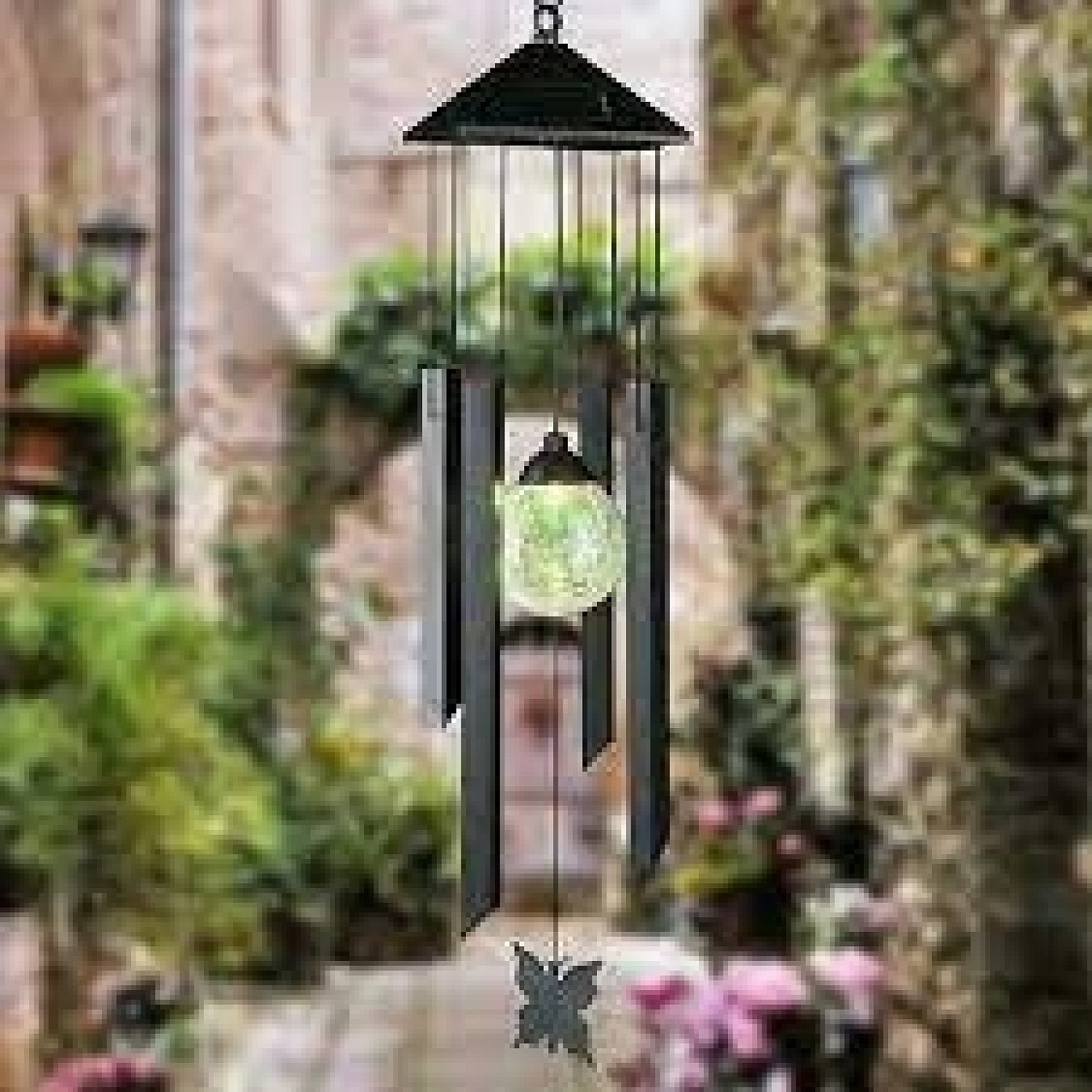Wind Chimes Solar Powered Colour Changing Led Light Garden Windchimes