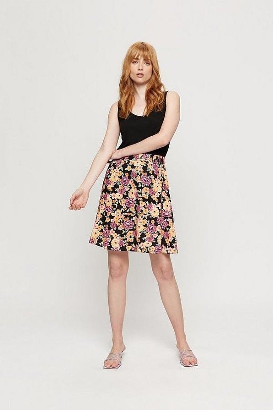 SALE - Yellow Purple Floral Flippy Mini Skirt!