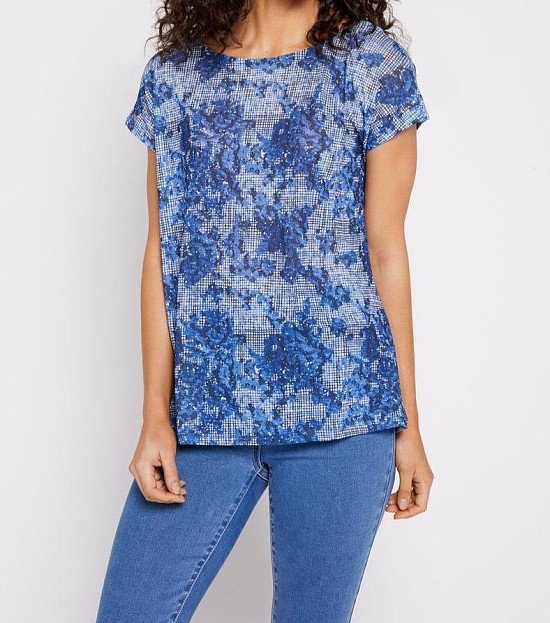 £4 Blue Print Top
