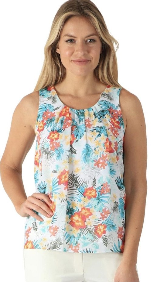 £4 Ex Store Ladies Palm Print Vest Top