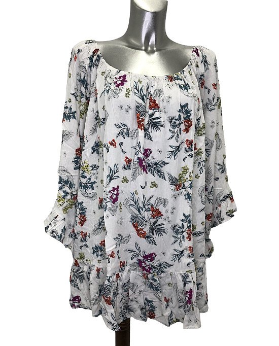 Off Shoulder Cream Floral Top