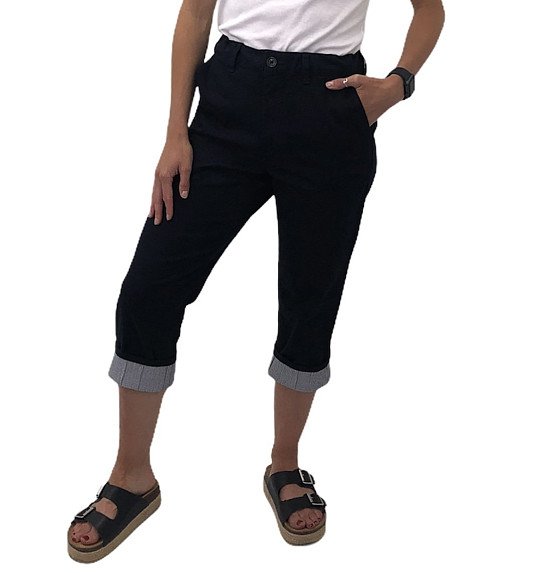 Ladies Chino Turn Up Trousers Multiple Colours