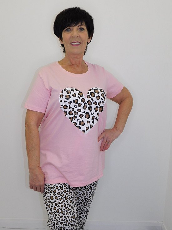 Plus Size Ladies Pyjama Set Heart