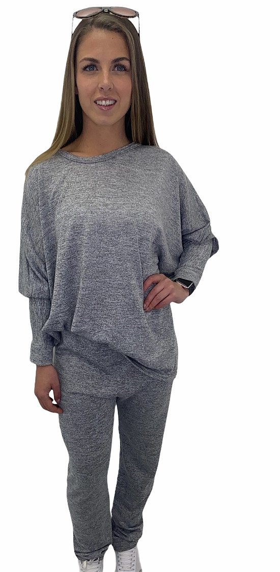 Ladies Fine Knit Slim Leg Lounge Set