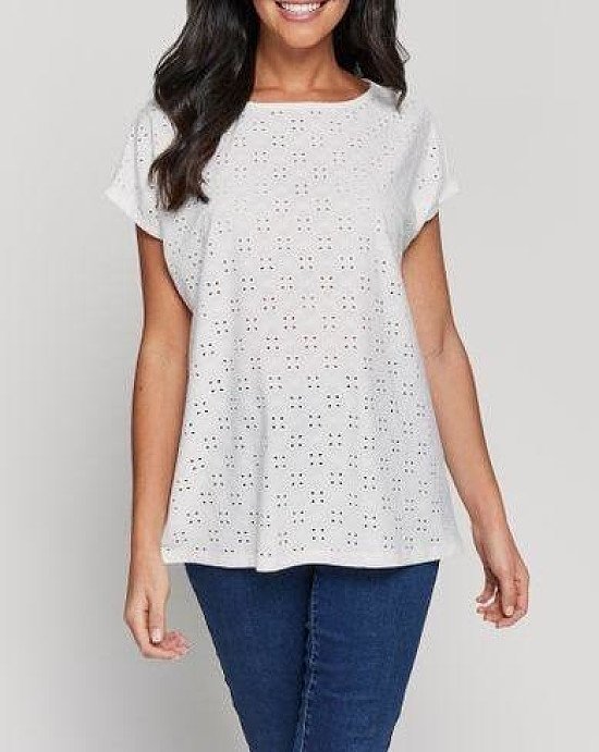 £5 Short Sleeve Eyelet Top