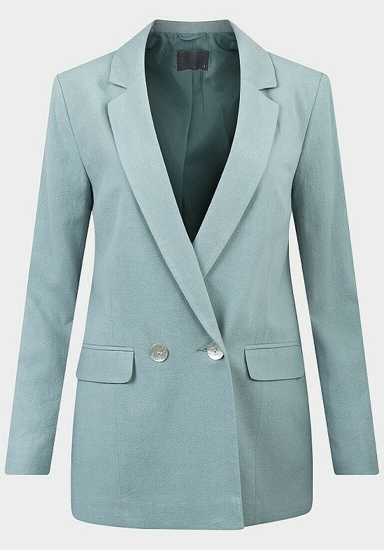 £7 Ex Store Linen Blend Duck Egg Blazer